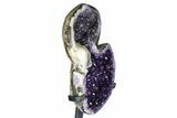 Sparkling Amethyst Geode With Metal Stand - Uruguay #368378-3